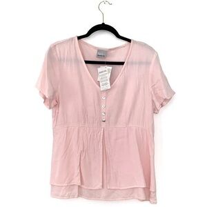 2/$10 Two Star Dog Pink Sylvia Fresh Light weight Short Sleeve Blouse size S